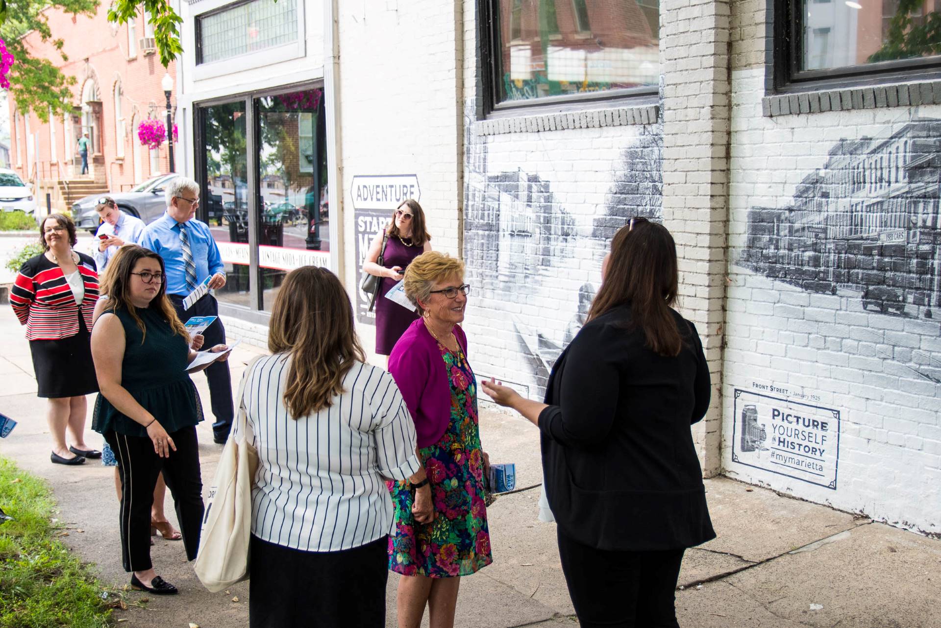 BHRC leadership walk through historic downtown in Southeast Ohio