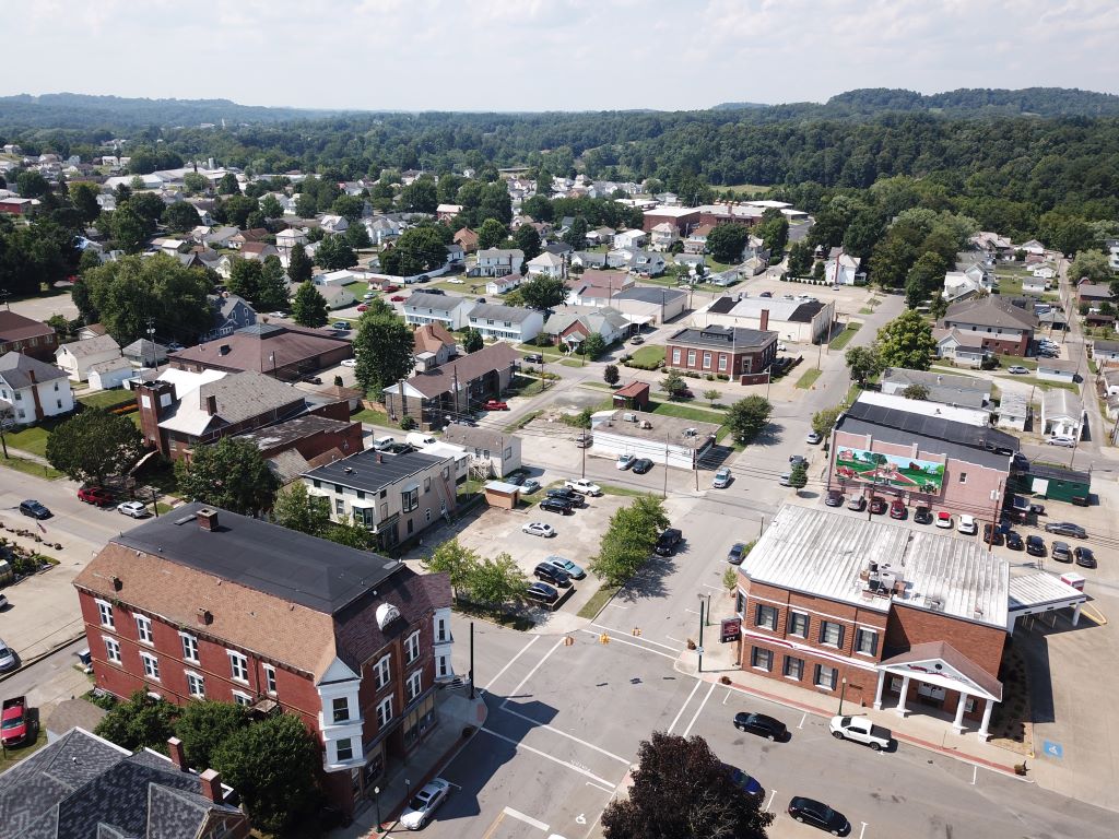 Aerial view of downtown Caldwell