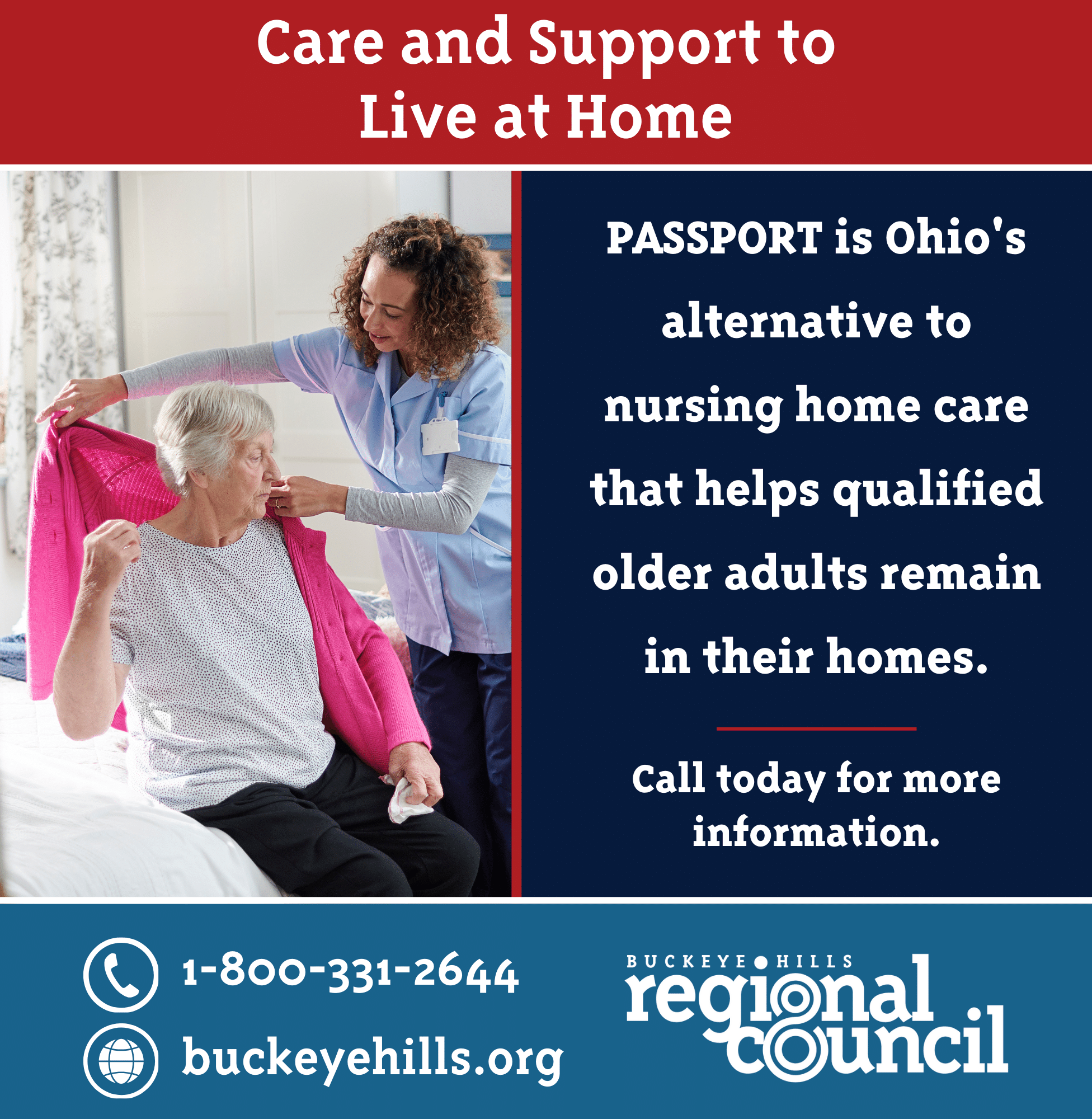 PASSPORT is Ohio's alternative to nursing home care that helps qualified older adults remain in their homes. 1-800-331-2644. buckeyehills.org
